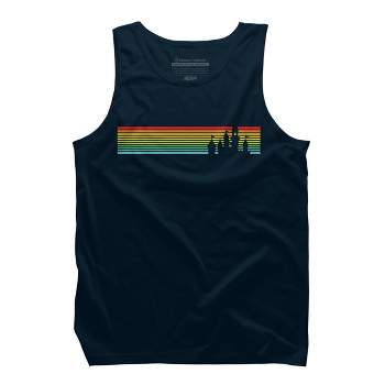 Design By Humans Retro Castle Sunset Stripes By Tank Top