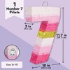 Blue Panda Small Pink and Gold Foil Number 7 Pinata for Kids 7th Birthday Party Decorations, 11.7x10 In - 4 of 4