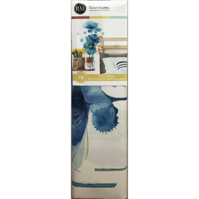 Poppies Peel and Stick Giant Wall Decal Blue - RoomMates