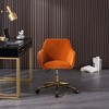Modern Velvet Swivel Desk Chair, Height Adjustable 360 Degree Swivel Office Chair With Metal Legs, Upholstered Makeup Vanity Armchair With Back - 4 of 4