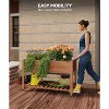 48x24x30 in Raised Garden Bed with Wheels,Elevated Raised Planter Box Outdoor for Growing Vegetables and Herbs,Sturdy Wooden Raised Table Garden Bed - 3 of 4