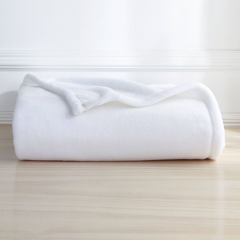 50&#34;x60&#34; 300 Recycled Velvetloft Throw Blanket True white - Berkshire Blanket &#38; Home Co., 3 of 4
