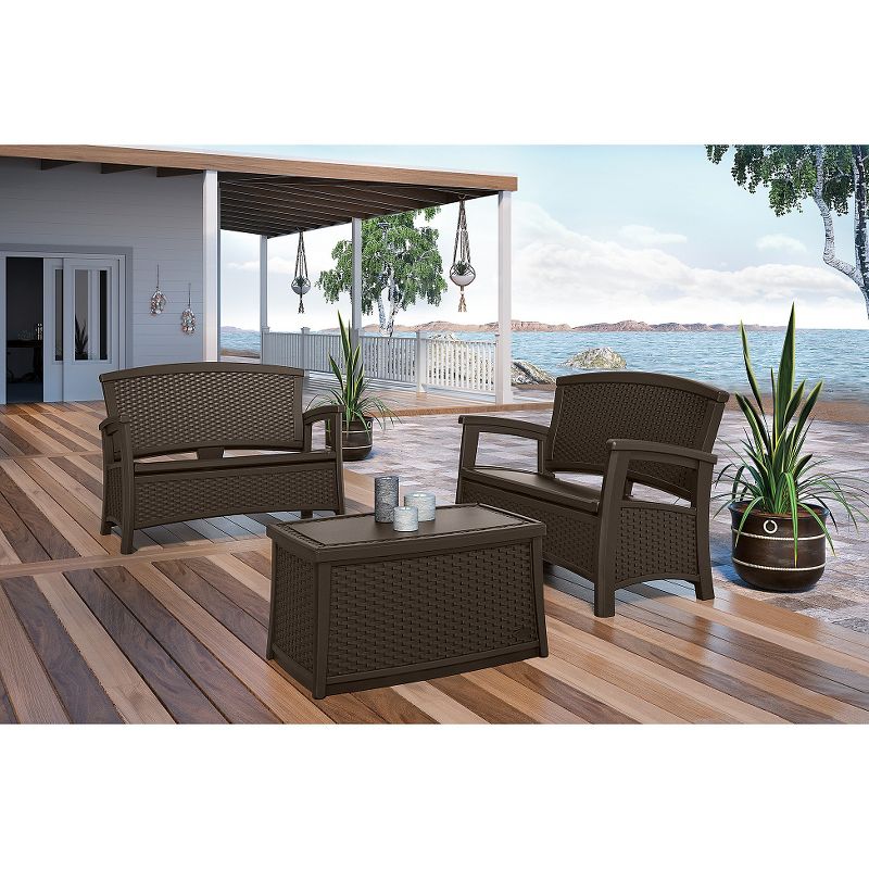 Suncast ELEMENTS 3-Piece Resin Loveseat Patio Set with Storage, 4 of 5