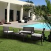 KTMBDW Outdoor Patio Furniture, 4 Piece Outdoor Sectional Sofa PE Rattan Wicker Patio Conversation Sets with Thick Cushions for Garden, Backyard,Brown - 2 of 4