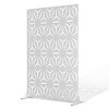 TOAOTBNBO Metal Privacy Screen with Stand, Decorative Privacy Fence Panels with Star Pattern, Outdoor Privacy Screen for Garden, White - 2 of 4