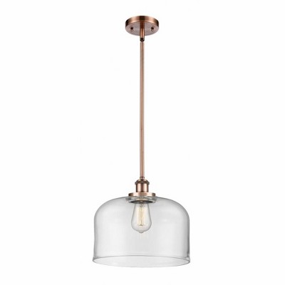 Bell - 1 Light Stem Hung Mini Pendant In Industrial Style-10 Inches Tall and 12 Inches Wide