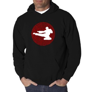 LA Pop Art Men's Word Art Hooded Sweatshirt -Types of Martial Arts - 1 of 4