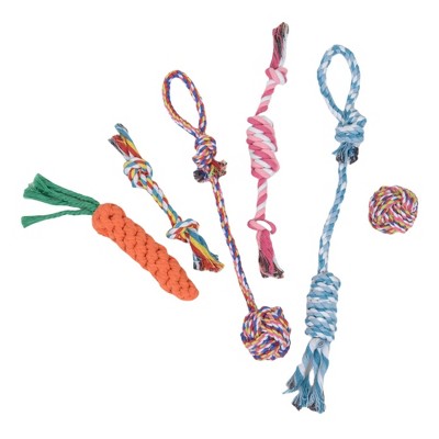 Alilang Durable Puppy Chew Toys Tug of War Rope Dog Toy for Medium Small Teething Pets- 6 Pack