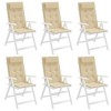 vidaXL Highback Chair Cushions 6 pcs Beige Oxford Fabric - 4 of 4