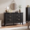 Fluted Dresser with 6 Deep Drawers, 47.2" Tall Chest of Drawers with Faux Marble Top - 2 of 4