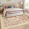 Acekool Modern Floral Area Rug Washable Non-Slip Foldable Soft Faux Wool for Living Room Bedroom Kitchen - 4 of 4