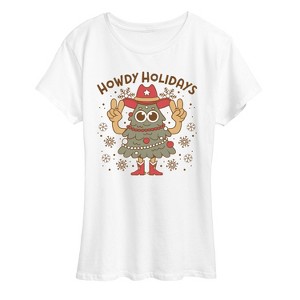 Women's - Instant Message - Howdy Holidays Short Sleeve Graphic T-Shirt - 1 of 4