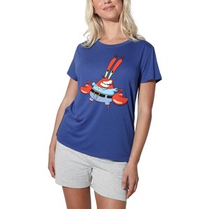 Women's Spongebob Mr. Krabs Pose Loose T-Shirt Royal - 1 of 4