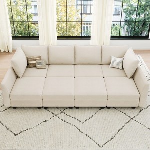 Belffin L-Shaped Modular Sectional with Storage Ottoman & 1500lb Capacity Velvet Sofa - 1 of 4