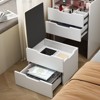 NicBex 3-in-1 LED Vanity Desk with Flip-Top Mirror & Hidden Stool,Space-Saving Makeup Table with 3 Drawers,Glass Top & Cushioned Seat for Bedroom - 4 of 4