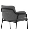 26" Oshen Counter Height Barstool with Faux Leather and Metal Finish Black/Gray - Armen Living - 3 of 4