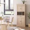 Traditional Buffet with Hutch, Freestanding Kitchen Pantry Storage Cabinet with Doors and Drawer, Adjustable Shelving - 2 of 4