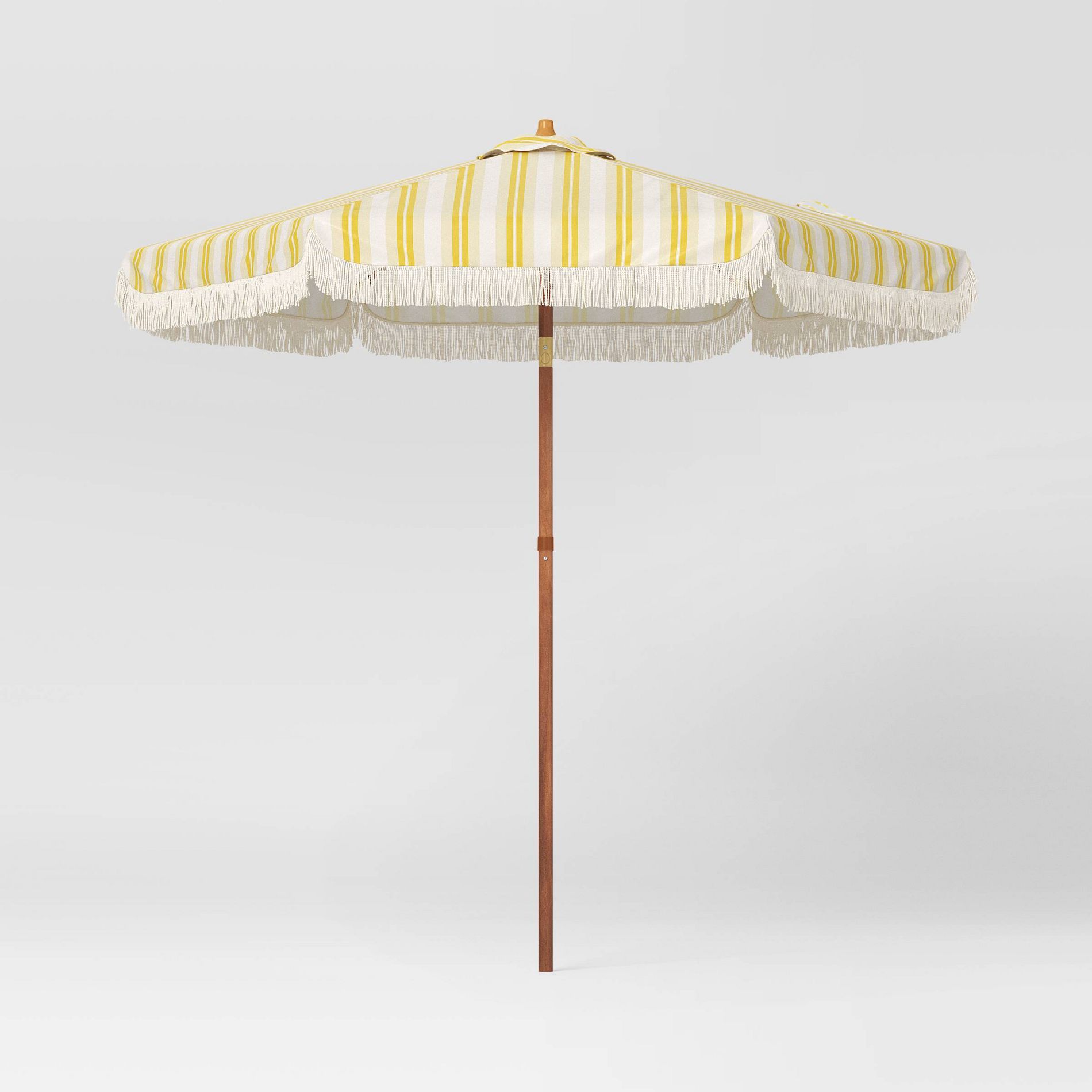 7.5' Round Scalloped Umbrella with Fringe Spiaggia Stripe - Threshold™