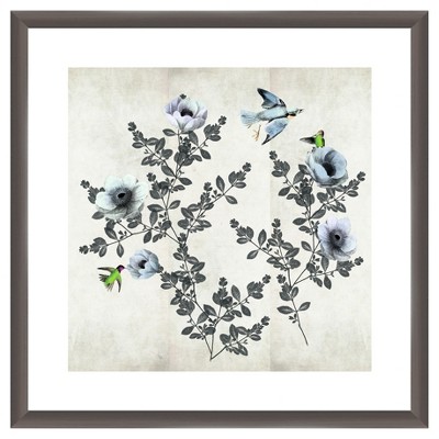 18" x 18" Blue poppies Single Picture Frame Champagne - PTM Images