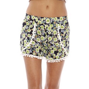 Just Love High Waisted Women Shorts - Summer Pom Pom Beach Shorts - 1 of 3