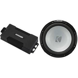 Kicker 48PXA6001 Weatherproof Powersport Mono Amp & 12" 4 Ohm Marine Subwoofer - 1 of 4