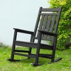 FURNIinspire Patio Accent Chairs Outdoor Rocking Chair, Oversized Rocking Chair, All Weather Resistant Porch Rocker, Black, 35.04"*25.9"*41.34" - 2 of 4