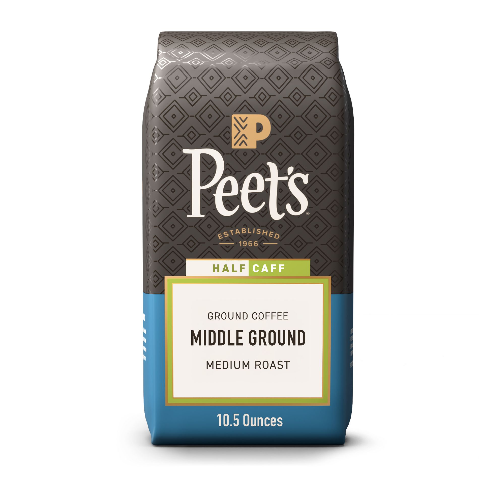 Peet's Coffee Middle Ground Half Caff Medium Roast Ground Coffee - 10.5oz