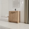 Bencmate Bathroom Storage Cabinets, Bathroom Vanity with White Ceramic Sink, Freestanding Bathroom Sink Cabinet with 2 Soft-Close Cabinet Doors and - 2 of 3