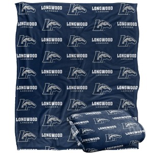 Longwood University Logo Pattern Silky Touch Blanket White 50x60 - 1 of 4