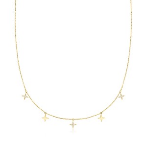 Pure Collection by Ross-Simons 0.10 ct. t.w. Diamond North Star Station Necklace in 14kt Yellow Gold Size 16 - 1 of 3