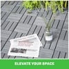 10 PCS Interlocking Deck Tiles Checker Pattern, 12" x 12" Light Gray Square Acacia Hardwood Outdoor Flooring for Patio, Bancony, Pool Side - 2 of 4