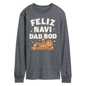 Men's - Instant Message - Feliz Navi Dad Bod Long Sleeve Graphic T-Shirt - 1 of 4