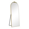 PexFix Wood Frame Arched Floor Mirror, Bedroom Living Room Wall Mirror - 3 of 4