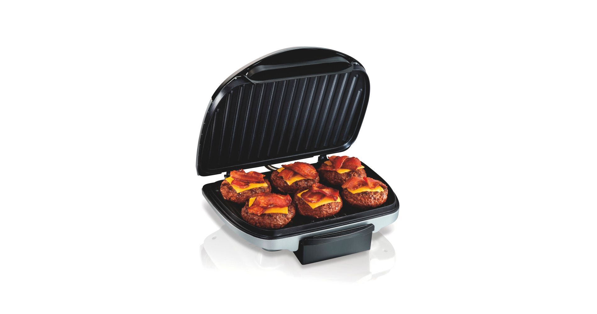 Hamilton Beach Indoor Grill Black and Stainless Steel 25371: Nonstick Surface, 1200W, Hand Wash, BBQ Cooking, 1-Year Warranty