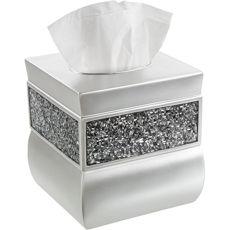 Creative Scents Brushed Nickel Tissue Box Cover Square, 1 of 6