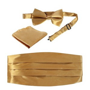 Gioberti Men's Adjustable Satin and Paisley Cummerbund Set - 1 of 2