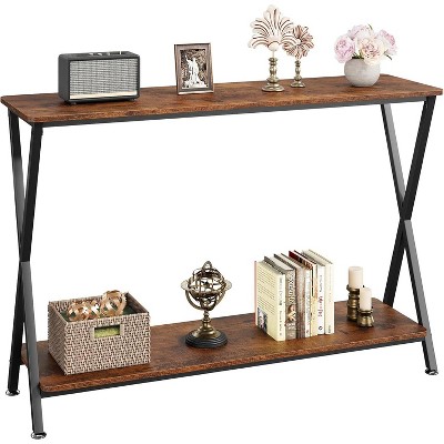 2-Tier Narrow Console Table ¨C Entryway & Sofa Side Table for Hallway, Living Room, Bedroom, Kitchen Counter, and Display Table Behind Couch