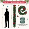 6ft Artificial Christmas Garland with Red Flowers, Snow Pine & Pinecones - Holiday Rattan D¨¦cor for Indoor/Outdoor Fireplace & Garden - 3 of 4