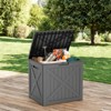 Maggift Deck Box, 32GAL Outdoor Storage Box, Patio Gardening Tools, Water and UV Resistant for Patio, Garden, Lawn, Black, 22.05"*17.13"*20.87" - 2 of 4