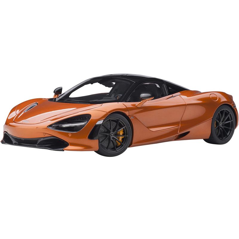 McLaren 720S Azores Orange Metallic with Black Top and Carbon Accents 1/18 Model Car by Autoart, 1 of 7