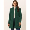 INSPIRE CHIC Women's Winter Stand Collar Single Breasted Mid-thigh Long Overcoat - 3 of 4