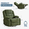360° Swivel Recliner Chair, 3-Position Manual Recline Lounge Chair with Cup Holders & Side Pockets, Overstuffed Corduroy Fabric, Green - 3 of 4