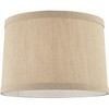 Springcrest Taupe Linen Small Hardback Drum Lamp Shade 15" Top x 16" Bottom x 11" Slant x 11" High (Spider) Replacement with Harp and Finial - 3 of 4