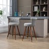Tufted Velvet Barstools,Swivel Button Tufted Bar Chairs with Nailheads Trim,Swivel Counter Height Barstools with Backs Set of 2-Cuddlewood - 3 of 4