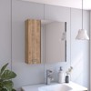 SEVOBAL Bathroom Storage Cabinets Wall Mounted Double Door Medicine Cabinet with Mirror and Shelves for Bathroom, Light Oak, 5.8"*23.6"*23.6" - 2 of 4