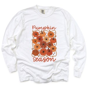 Simply Sage Market Pumpkin Season Floral Garment Dyed Long Sleeve - 1 of 4