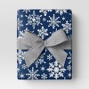 30” 25 sq ft Christmas Roll Wrap White Snowflakes on Blue - Wondershop™ - 2 of 3
