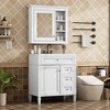 ModernLuxe 30'' Bathroom Vanity Set with Ceramic Sink, 2 Drawers & Tip-out Drawer, Freestanding Storage Cabinet with Mirror Cabinet - 2 of 4
