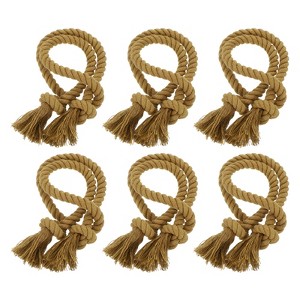 Unique Bargains Hand-Woven Decorative Tassel Rope Curtain Tiebacks 30" - 1 of 4