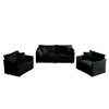 3 Piece Sofa Set with Arm Pillows and Toss Pillows Sofa Set Include 2 Piece of Arm Chair and One 2 Seat Sofa Green Chenille - 2 of 4